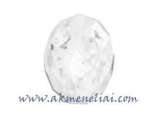 Faceted Roundelle Large Hole White Opal Mosaic 18mm