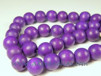 Medinis karoliukas violetinis 11mm