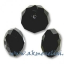 Jet Faceted Roundelle 18mm