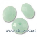 Faceted Roundelle Mint Alabaster 8mm