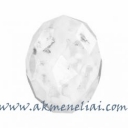 Faceted Roundelle Large Hole White Opal Mosaic 18mm