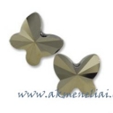 Crystal Butterfly Metalic Light Gold 2x 8mm