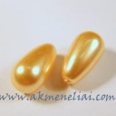 Pearl Drop Bright Gold 15x8mm