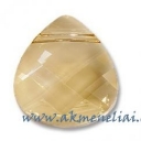 Flat Briolette Crystal Golden Shadow 11mm