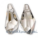 Polygon Drop Pendant Crystal Silver Shade 17mm