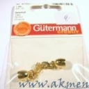 Gutermano paauksuotas užsegimas 6mm