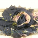 Gėlė iš juostelės mėlyna su violetine 8cm