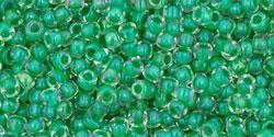 Toho biseris TR-11-187 11/0 Inside-Color Crystal/Shamrock Lined