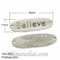Intarpas sidabro spalva 34x11mm 