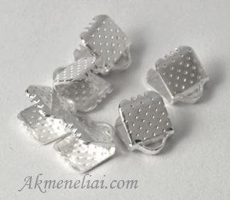 Antgalis suspaudžiamas sidabro spalvos 8x6mm