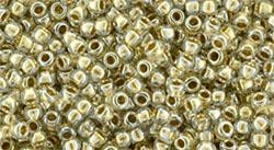 Toho biseris TR-15-989 15/0 Gold-Lined Crystal