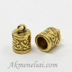 Antgalis odelei, kaspinui, aukso spalvos, 13x8,5mm, vidinis diametras 6mm