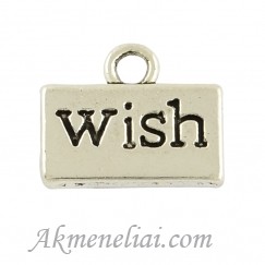 Pakabukas Wish sidabro spalvos 10,5x13mm
