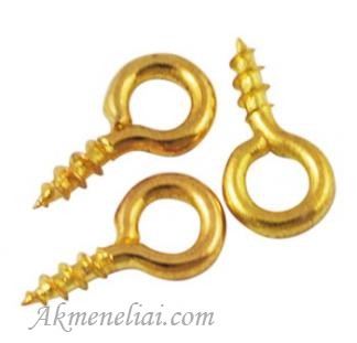 Kilputė su sriegiu 8x4mm, aukso spalvos. Pakuotė 5gr.(Apie 65vnt.)