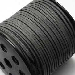 Dirbtinė zomša tamsiai pilka, plotis-2,7mm
