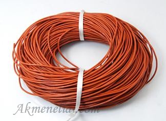 Oda natūrali raudonai ruda, apvali 2mm