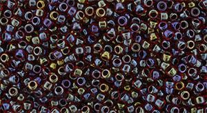 Toho biseris  TR-15-400 15/0  Inside-Color Rainbow Ruby/Jet-Lined