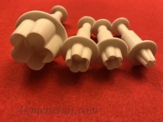 Kirtikliai Gėlės, 4vnt.- 26mm, 15mm, 12mm, 9mm
