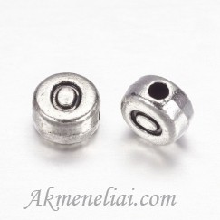 Metaliniai karoliukai-raidė O, 7mm