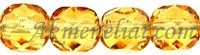 Briaunuoti karoliukai - Firepolished, Medium Topaz, 6mm