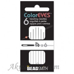 Color Eyes adatos karoliukų vėrimui, siuvinėjimui. Dydis-10. Pakuotė 6vnt.