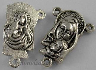 Rožančiaus detalė, sidabro spalvos, 21x13mm