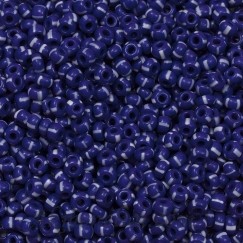 Čekiškas PRECIOSA biseris. Originali 50g pakuotė. 9/0 dydis, Tamsiai mėlynas opaque su baltu