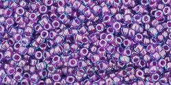 Toho biseris  TR-15-252 Inside-Color Aqua/Purple-Lined