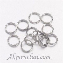 Žiedelis metalo spalvos, srieginis, 8mm, pakuotė 5g. (apie38vnt.)