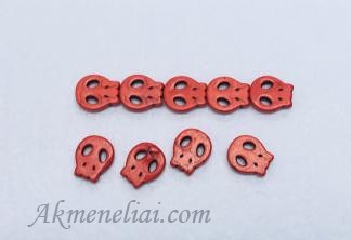 Hovlitas dažytas, kaukolė raudona, 13x15mm