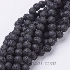 Lava juoda apvali 12mm, vnt.