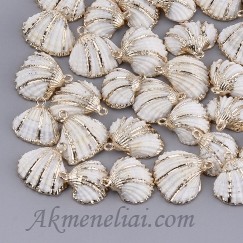 Kriauklės pakabukas, metalizuotas 18~23x19~24x7~9mm