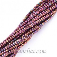 Kristalai Rondelės formos, purple AB, 2x1.5mm,  235~247vnt/juosta