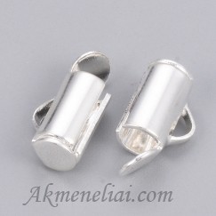 Užbaigimo detalė sidabro spalvos, 6x4mm, vidinis diameter 2mm