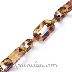 Grandinė akrilo, 1 metras, grandelių dydžiai 11x20.5x3mm ir 8x14x2mm, 1 metras