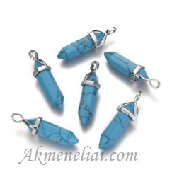 Pakabukas Turkio imitacija- Turquoise imitation, 40x12mm