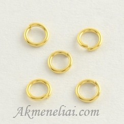 Žiedelis nerūdijančio plieno paauksuotas 24K auksu, nelituotas, 12mm, pakuotė 10vnt.