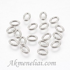 Žiedeliai nerūdijančio plieno, 4x6mm, pakuotė 50vnt.