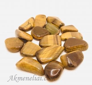 Tigro akis su hematitu, plokšti akmeliai, dydis ~12-22mm x 16-29mm x 6-8mm