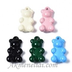 Meškiukai metaliniai, mix, 17.5x9.5x5mm, 10vnt.
