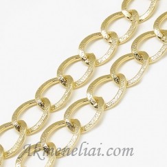 Grandinėlė dengta auksu, grandelė 20x15.5mm, 1 metras