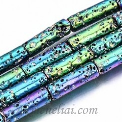 Lava galvanizuota, vaivorykštinės spalvos, 13x4mm, juosta 31vnt.