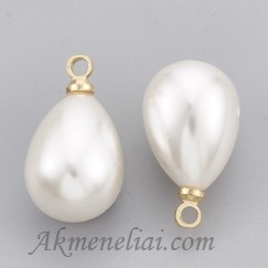 Pakabukas paauksuotas 18K, perlo imitacija, 17.5x10x10mm