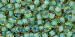 Toho biseris TR-08-952 8/0 Inside-Color Rainbow Lt Topaz/Sea Foam-Lined