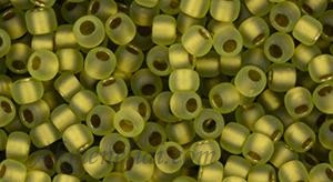 Toho biseris  8/0 TR-08-996F Gold-Lined Rainbow Frosted Peridot