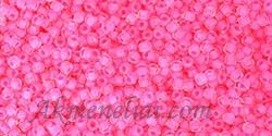 Toho biseris  11/0 TR-11-971 Inside-Color Matte Crystal/Neon Pink-Lined