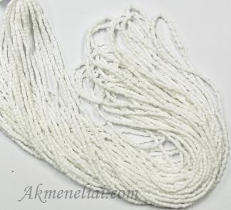 Preciosa biseris 2mm two-cut, white natural opaq spalva, pakuotė 10 juostų po 23-24cm