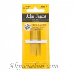 John James Cotton Darners, dydis 7, 12vnt.