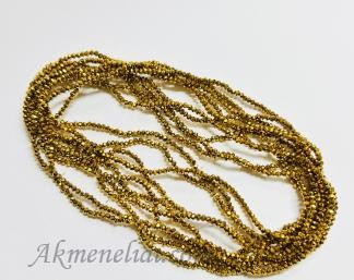 Kristalai Rondelės formos, auksiniai, 3x2mm, ~165-169vnt/juosta