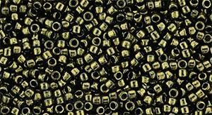 Toho biseris TR-15-422 Gold-Lustered Dk Antique Bronze